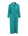 Semicouture Woman Midi Dress Turquoise Size 10 Acetate, Silk In Blue