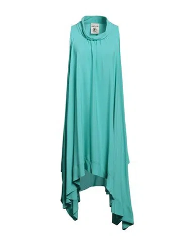 Semicouture Woman Midi Dress Turquoise Size 6 Acetate, Silk In Blue