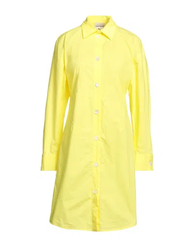 Semicouture Woman Midi Dress Yellow Size 8 Cotton