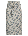 Semicouture Woman Midi Skirt Beige Size 6 Polyester In Beige