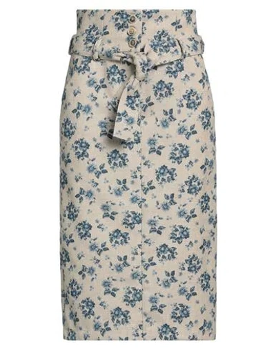 Semicouture Woman Midi Skirt Beige Size 6 Polyester
