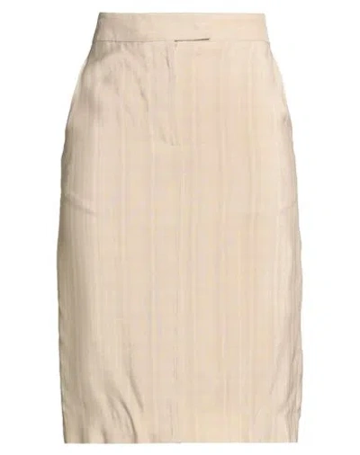 Semicouture Woman Midi Skirt Beige Size 8 Viscose In Neutral