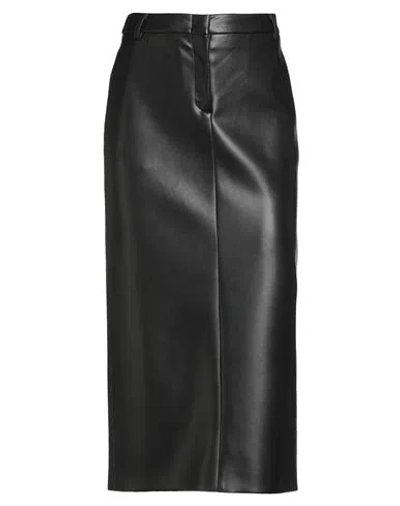 Semicouture Woman Midi Skirt Black Size 10 Polyurethane, Polyester