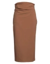 Semicouture Woman Midi Skirt Brown Size 10 Polyester, Viscose, Elastane