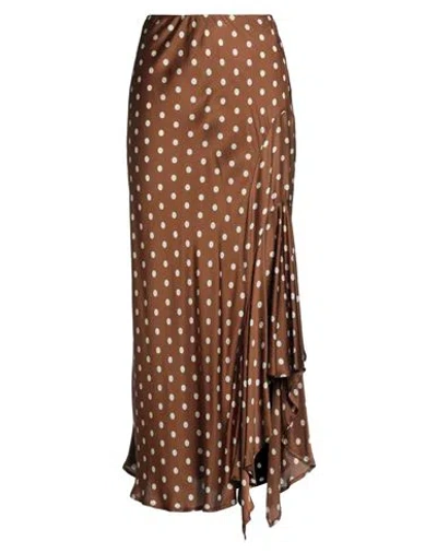 Semicouture Woman Midi Skirt Brown Size 6 Viscose