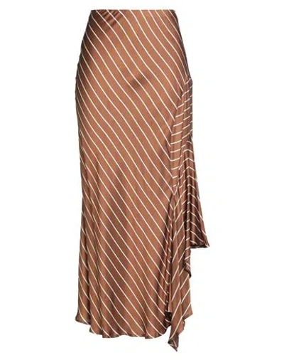 Semicouture Woman Midi Skirt Brown Size 6 Viscose