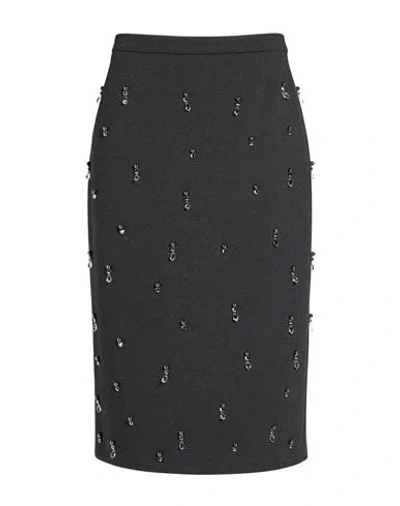 Semicouture Woman Midi Skirt Charcoal Size 6 Viscose, Polyamide, Elastane