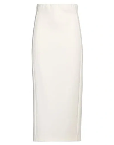 Semicouture Woman Midi Skirt Cream Size 6 Polyester, Elastane In White