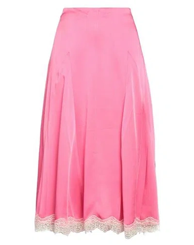 Semicouture Woman Midi Skirt Fuchsia Size 4 Acetate, Viscose, Polyamide In Pink