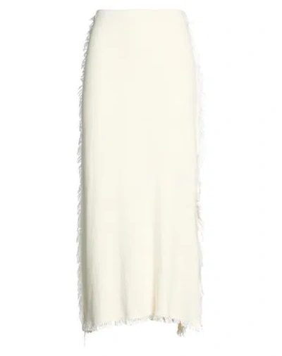 Semicouture Woman Midi Skirt Ivory Size M Polyamide, Wool, Viscose, Cashmere In White