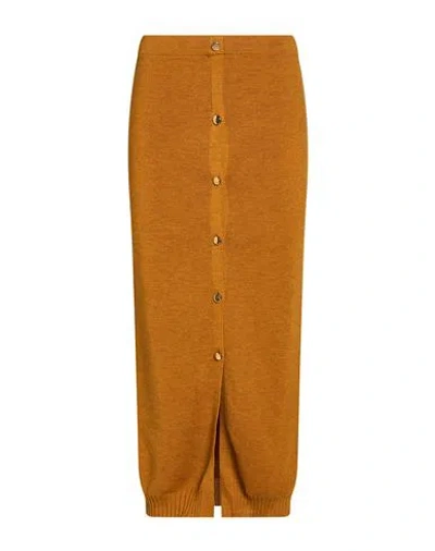 Semicouture Woman Midi Skirt Marigold Size Xs Virgin Wool In Yellow