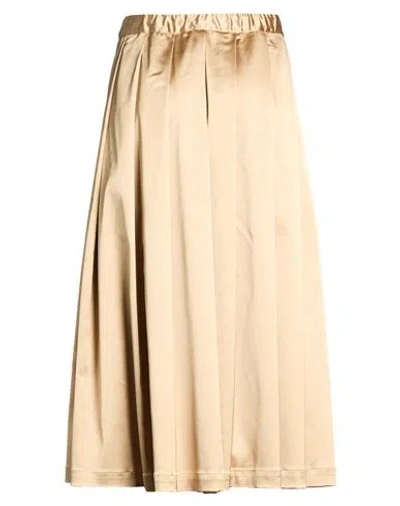 Semicouture Woman Midi Skirt Mustard Size 6 Acetate, Polyamide, Elastane In Neutral