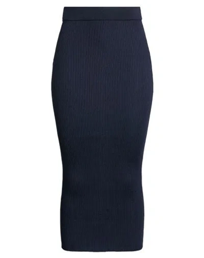 Semicouture Woman Midi Skirt Navy Size L Virgin Wool