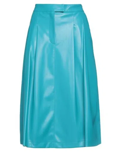 Semicouture Woman Midi Skirt Pastel Blue Size 6 Polyester