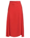 Semicouture Woman Midi Skirt Tomato Red Size 6 Acetate, Silk