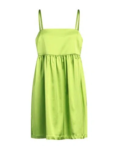 Semicouture Woman Mini Dress Lime Green Size 8 Acetate, Polyamide, Elastane