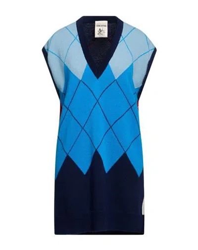 Semicouture Woman Mini Dress Azure Size S Wool, Polyamide In Blue