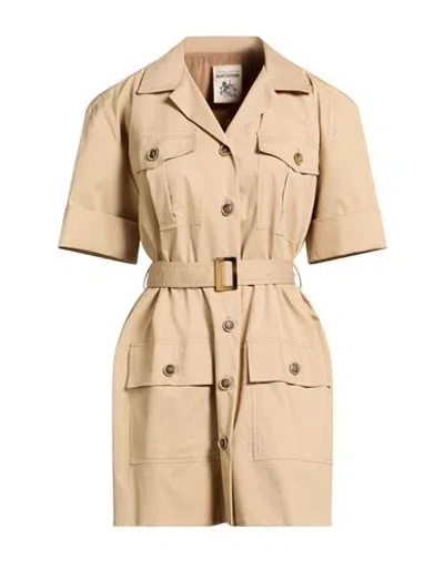 Semicouture Woman Mini Dress Beige Size 8 Cotton, Polyamide, Elastane In Neutral
