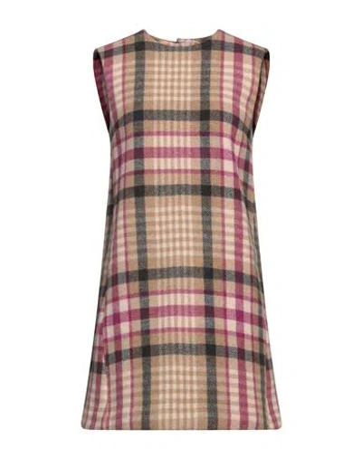 Semicouture Woman Mini Dress Beige Size 8 Wool, Polyamide
