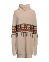 Semicouture Woman Mini Dress Beige Size S Wool, Polyamide
