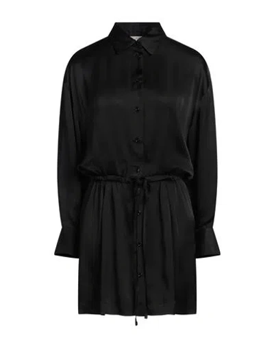 Semicouture Woman Mini Dress Black Size 6 Acetate, Silk In Black