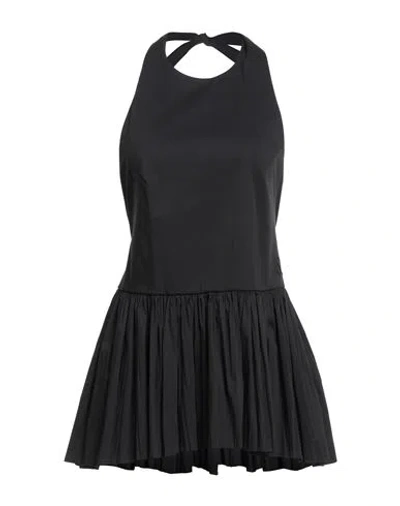 Semicouture Woman Mini Dress Black Size 8 Cotton, Polyamide, Elastane, Polyurethane, Viscose