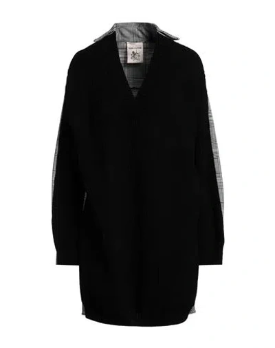 Semicouture Woman Mini Dress Black Size M Wool, Polyamide, Polyester, Virgin Wool, Elastane