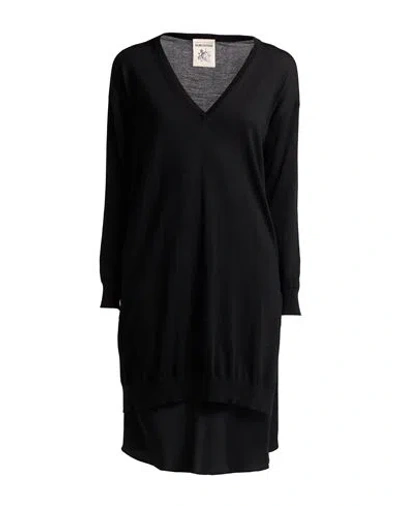 Semicouture Woman Mini Dress Black Size S Virgin Wool, Acetate, Viscose