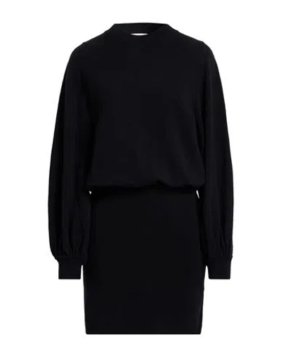 Semicouture Woman Mini Dress Black Size S Virgin Wool, Cashmere
