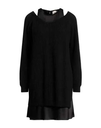Semicouture Woman Mini Dress Black Size Xl Wool, Polyamide