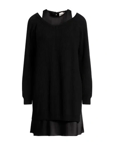 Semicouture Woman Mini Dress Black Size L Wool, Polyamide