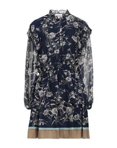Semicouture Woman Short Dress Blue Size 10 Polyester