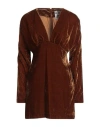 Semicouture Woman Mini Dress Brown Size 8 Viscose, Polyamide