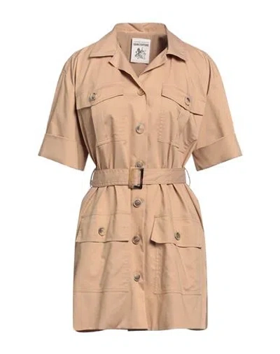 Semicouture Woman Mini Dress Camel Size 4 Cotton, Polyamide, Elastane, Polyester In Beige