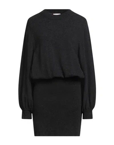 Semicouture Woman Mini Dress Charcoal Size L Virgin Wool, Cashmere