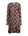 Semicouture Woman Short Dress Cocoa Size 8 Viscose In Brown