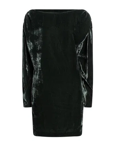 Semicouture Woman Mini Dress Dark Green Size 6 Viscose, Silk