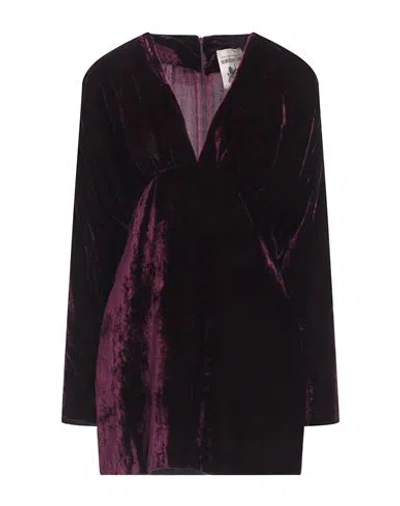 Semicouture Woman Mini Dress Dark Purple Size 8 Viscose, Polyamide