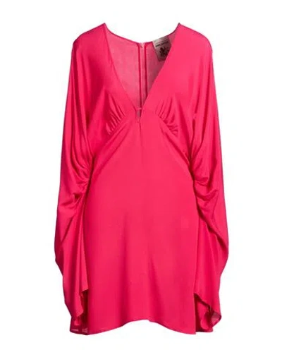 Semicouture Woman Mini Dress Fuchsia Size 6 Acetate, Silk In Pink