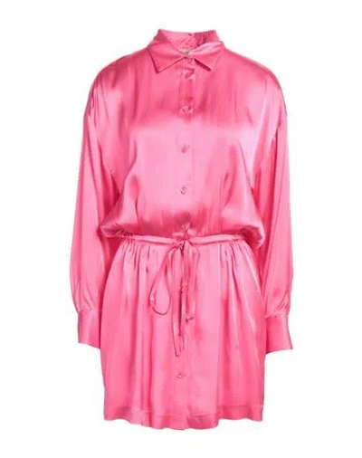 Semicouture Woman Mini Dress Fuchsia Size 6 Acetate, Silk In Pink