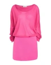 Semicouture Woman Mini Dress Fuchsia Size 8 Polyester, Virgin Wool, Elastane, Acetate, Silk