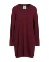 Semicouture Woman Mini Dress Garnet Size L Cashmere, Polyamide In Red