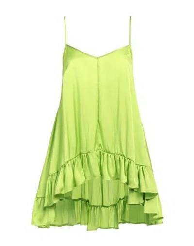Semicouture Woman Top Green Size 8 Acetate, Silk