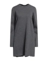 Semicouture Woman Mini Dress Grey Size L Virgin Wool, Polyester, Viscose, Elastane, Silk In Grey