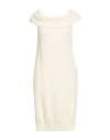 Semicouture Woman Mini Dress Ivory Size L Wool, Polyamide In White