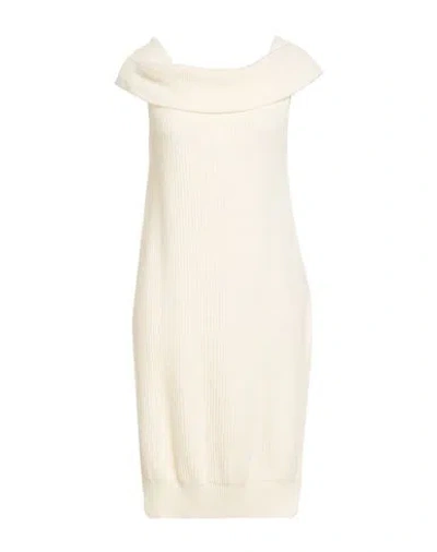 Semicouture Woman Mini Dress Ivory Size L Wool, Polyamide In White