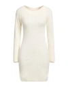 Semicouture Woman Mini Dress Ivory Size L Wool, Polyamide In White