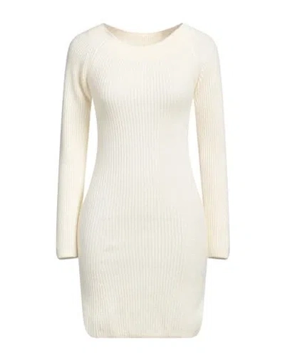Semicouture Woman Mini Dress Ivory Size L Wool, Polyamide In White