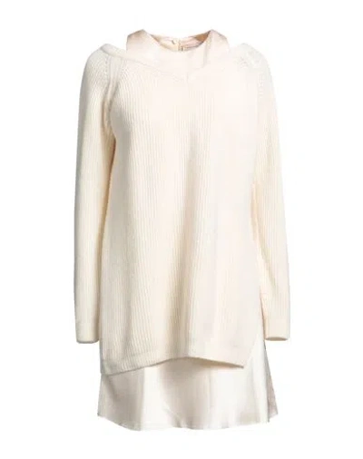 Semicouture Woman Mini Dress Ivory Size Xl Wool, Polyamide In White