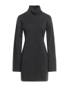 Semicouture Woman Mini Dress Lead Size L Virgin Wool